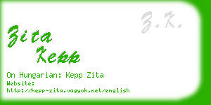 zita kepp business card